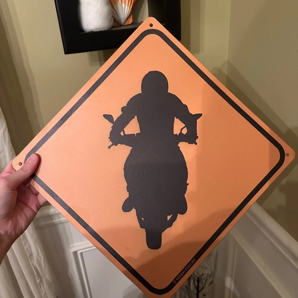 Motorcycle Rider Caution Sign - Picture 3 of 3